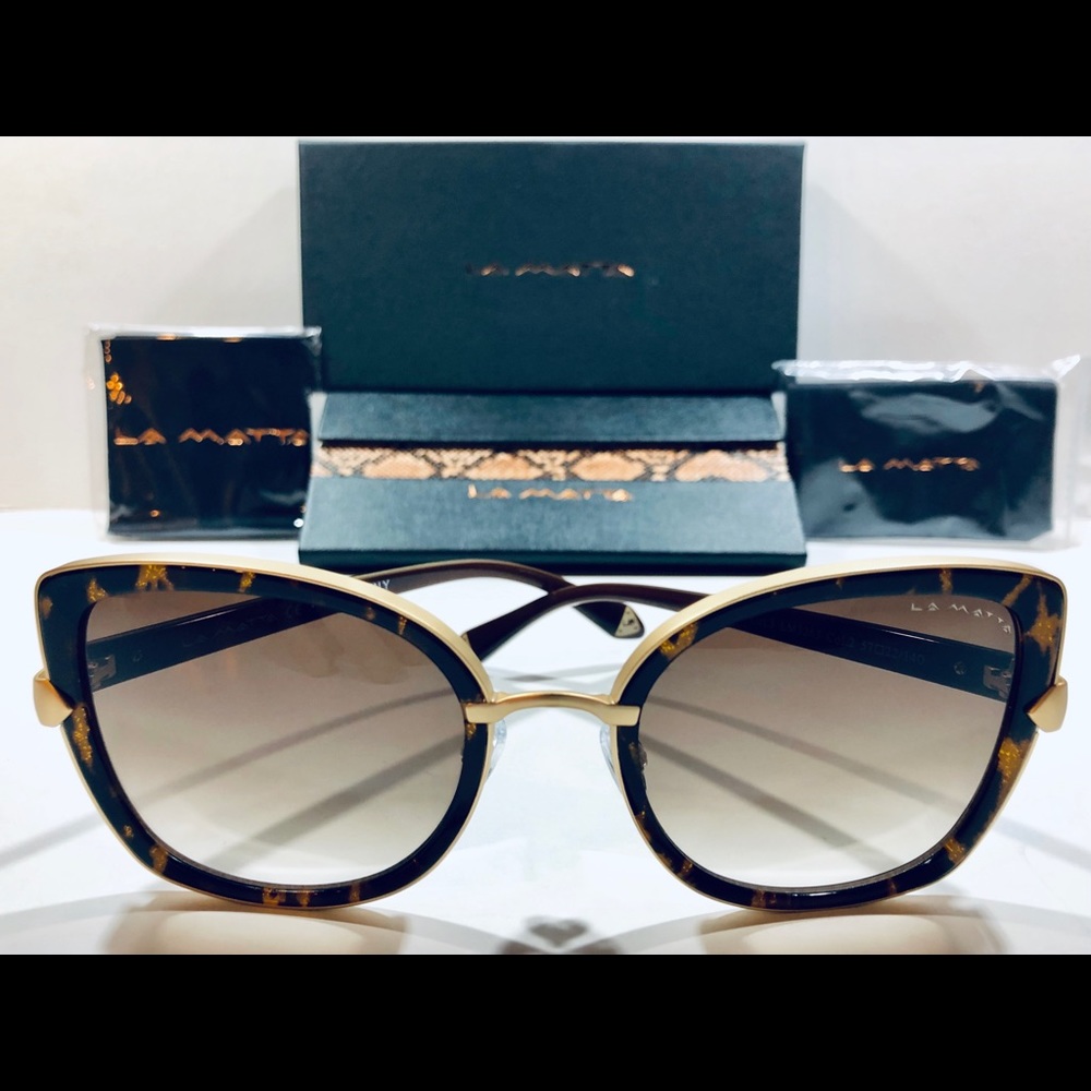 La Matta Sunglasses Havana Brown on Matte Gold New